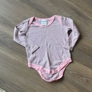 Splendid pink striped long sleeves cotton bodysuit